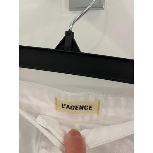 NWOT L'Agence Kris White Denim Jean Mini Skirt in Blanc Size 28 - Picture 6 of 10